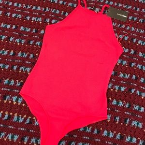 Red Halter Bodysuit